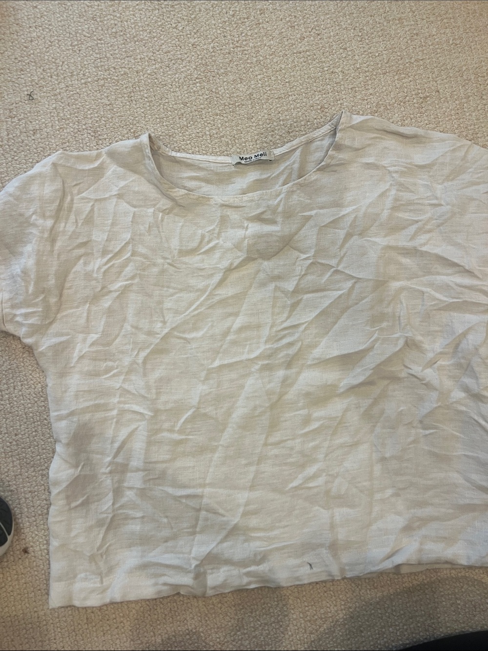 Moo Moo Cream Short-Sleeve Linen Tee